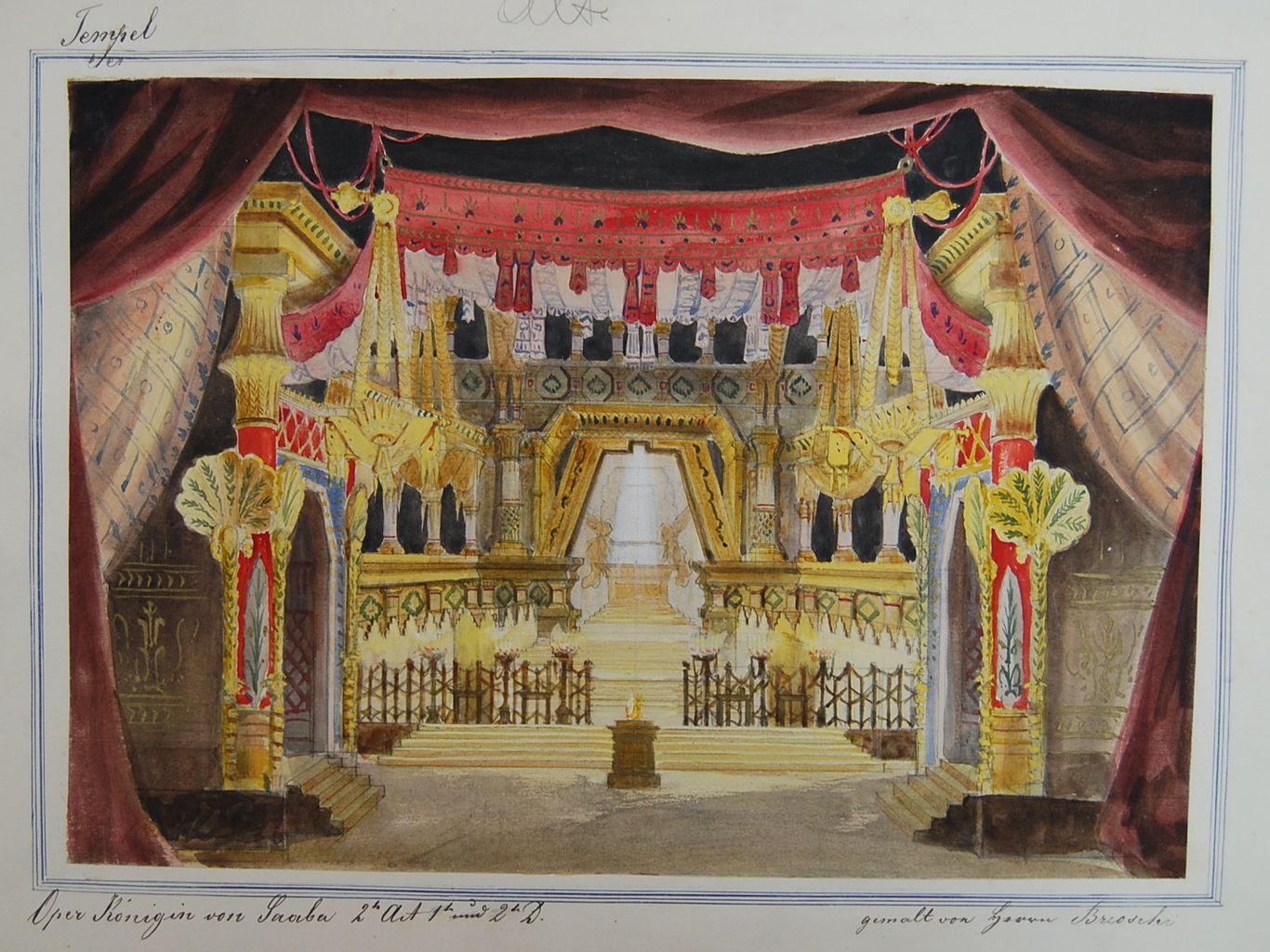 Carlo Brioschi, Tempelszene des 2. Aktes; Theatermuseum Wien
